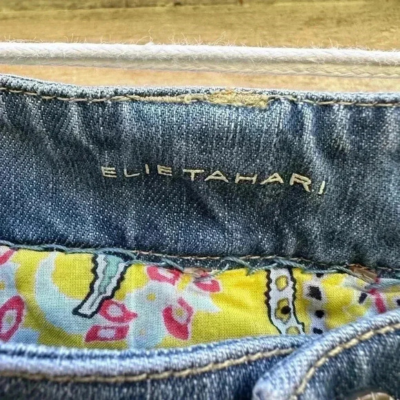 Elie tahari low rise flare jeans in good condition size 8 blue - Picture 2 of 8
